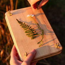 Load image into Gallery viewer, Handmade Solid Wood + Brass Flower/Botanical Press