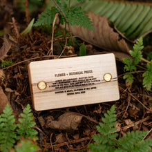 Load image into Gallery viewer, Pocket Size Handmade Solid Wood + Brass Flower/Botanical Press